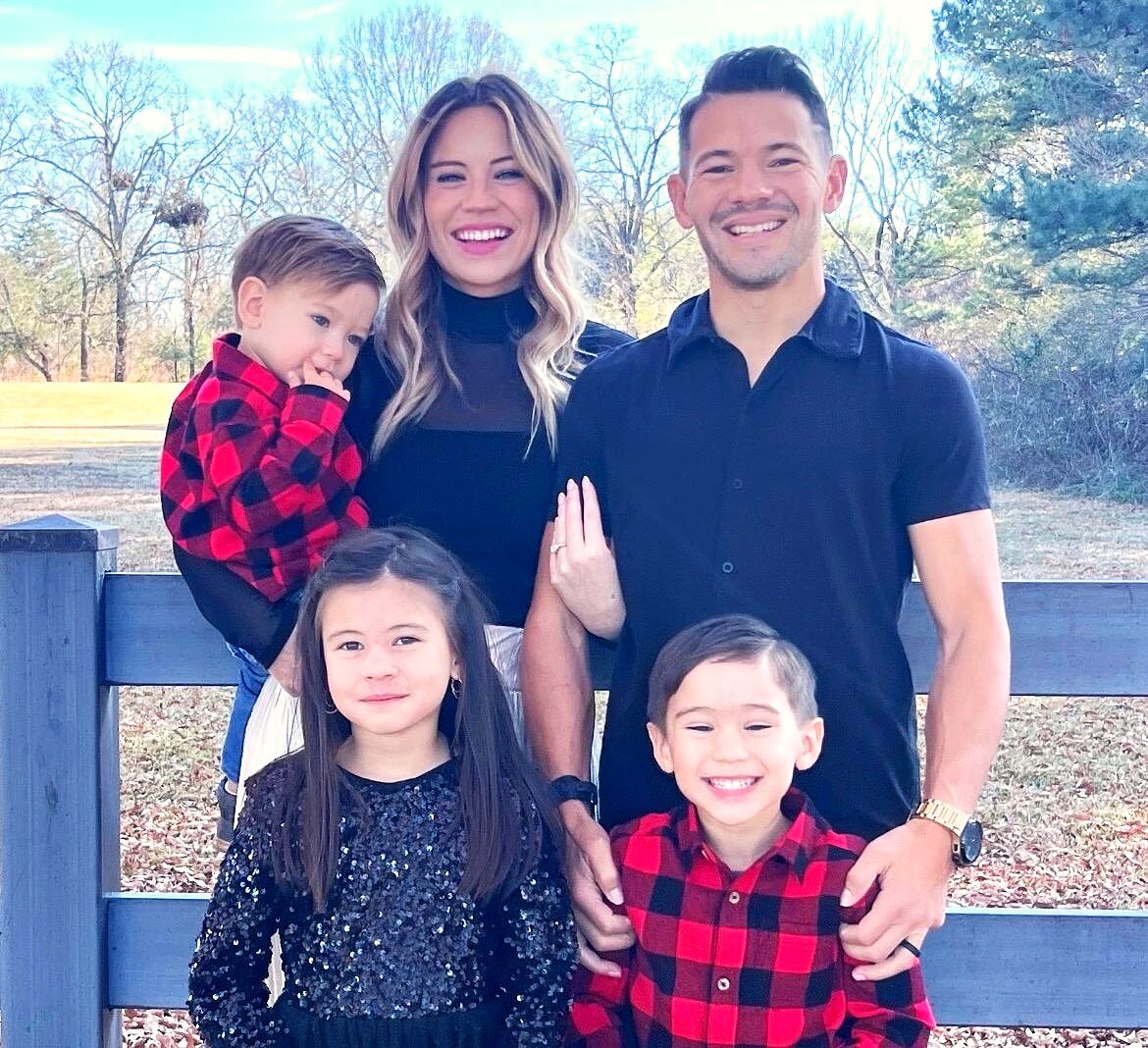 Blaise Foret with his wife and three children
